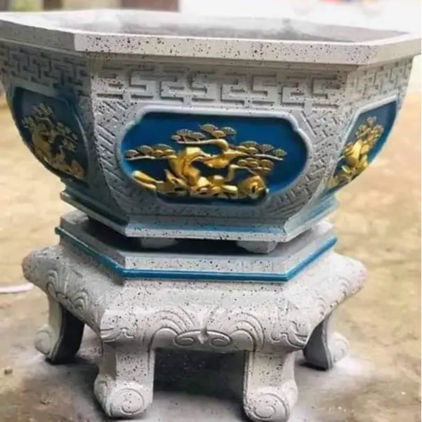 Khuôn đúc chậu cảnh lục giác 50 và chân đôn 5