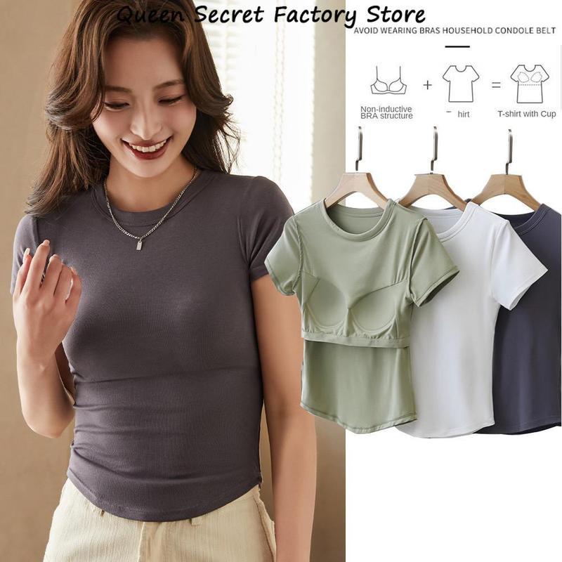 Áo Phông Ngắn Tay Dành Cho Nữ, Có Đệm Ngực, Thiết Kế Độc Đáo Bất Đối Xứng Dáng Ôm, Cơ Sở Mùa Hè, Màu Trắng Và Đen, Áo Crop Top Ngắn