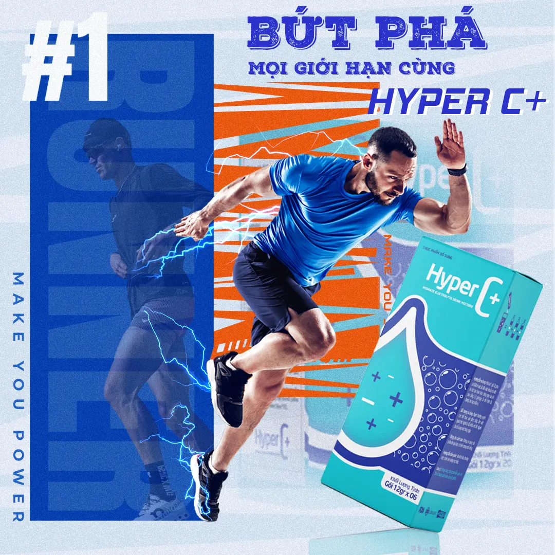 Combo 3 Hộp 6 Gói Thức Uống Điện Giải Hyper C + Bù Nước, Bù Điện Giải, Giảm Mệt Mỏi Cơ Bắp,Tăng Sức Đề Kháng, Tỉnh Táo Cơ Thể