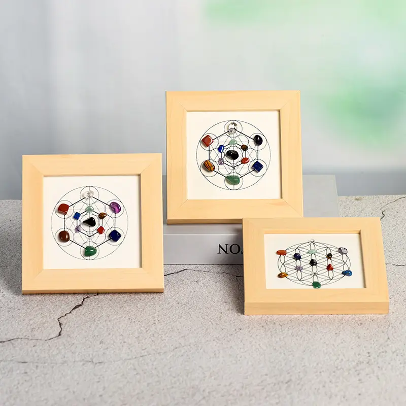Metalong-Khung Ảnh Pha Lê Đá Thô, Sáu Mặt, Bán Buôn, Di Chuyển Vào Nhà Mới, Khung Ảnh Bằng Gỗ, Đồ Trang Trí Lễ Hội Cho Gia Đình