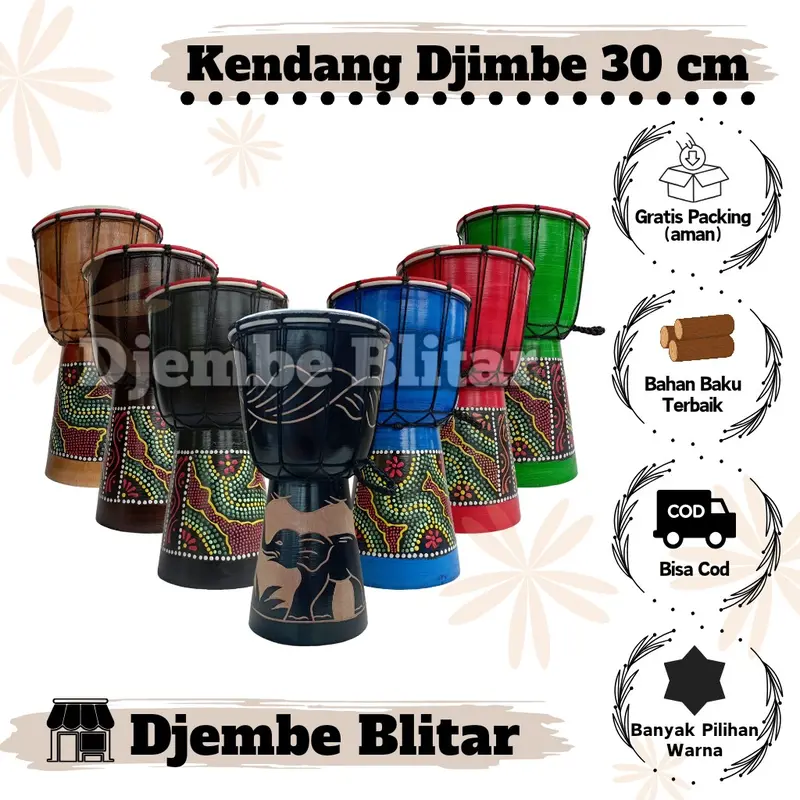 Kendang Jimbe Anak Termurah 30 Cm Alat Musik Tradisional Djimbe Gendang Terbang Mainan Anak Tradisional Edukasi Mini Mainan Kayu Souvenir 0