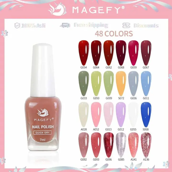 MAGEFY Kutek Peel Off Halal Muslimah Kutek Bisa Dikelupas Halal Cat Kuku Bisa Untuk Sholat 8010