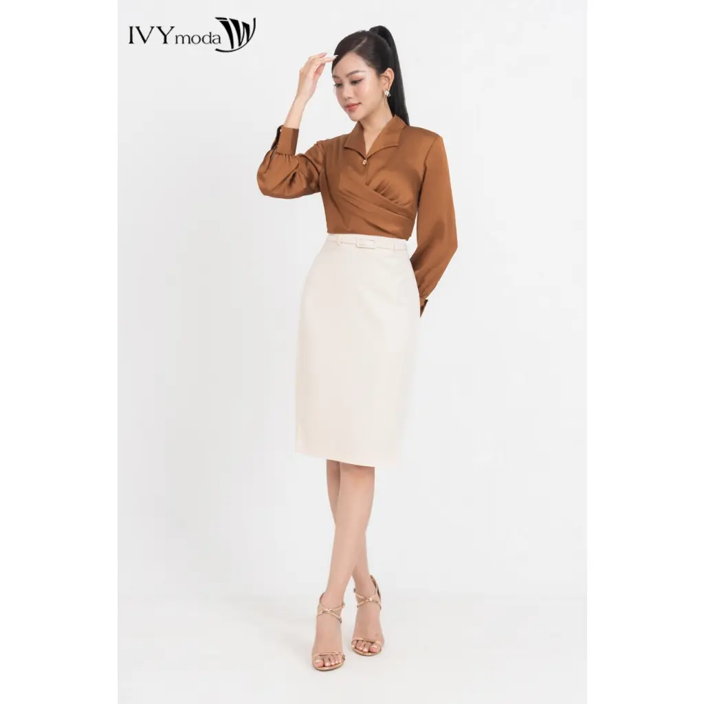 Chân váy Tuysi phối đai IVY moda MS 31M8637