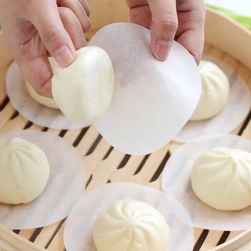 Set 500 tờ giấy nến hấp bánh bao chống dính 2 mặt chống nước hấp dimsum thực phẩm