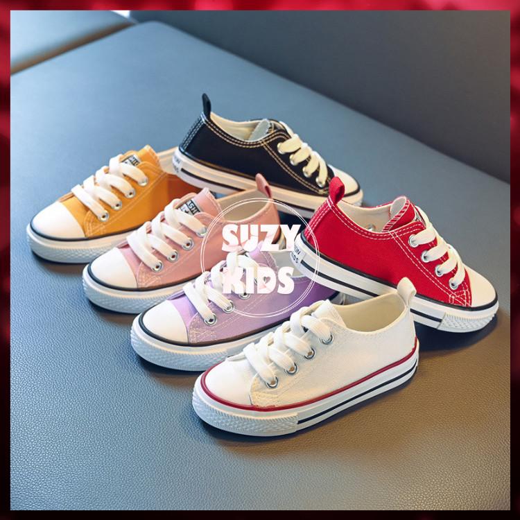 Giày Bata Cột Dây Bé Trai Bé Gái, Chất Vải Cao Cấp Êm Mềm Cho Bé Từ 1 Tuổi Đến 15 Tuổi TT58