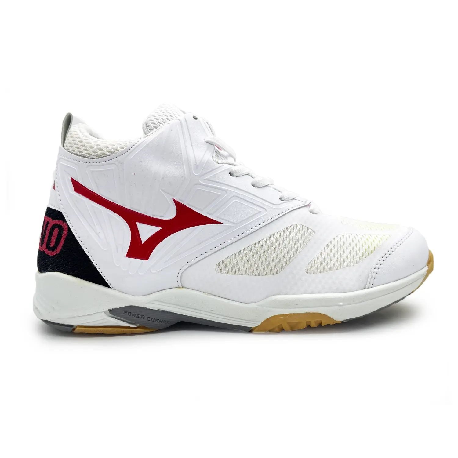 Sepatu Olahraga Pria MZN Wafe Momentum2 Putih Merah Sepatu Voli Basket Badminton Terbaru