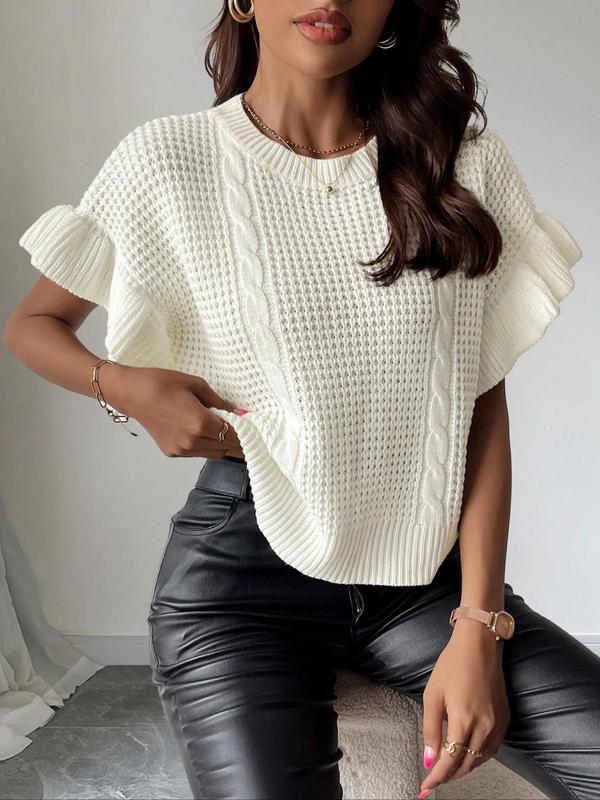 Women's Crew Neck Sweater, Casual Comfort Sweater Pullover, Ladies Knitwear for Daily Wear 0