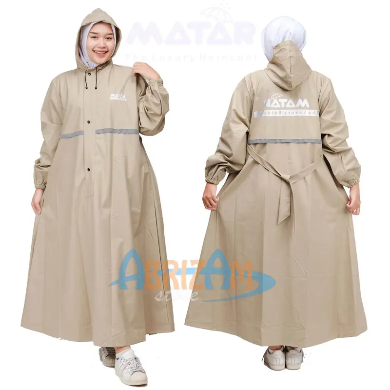 Jas Hujan Gamis Wanita Muslimah/ Jas Hujan Wanita By MATAR Dewasa Syari PVC Rust-Proof Raincoats outfit outdoor 0