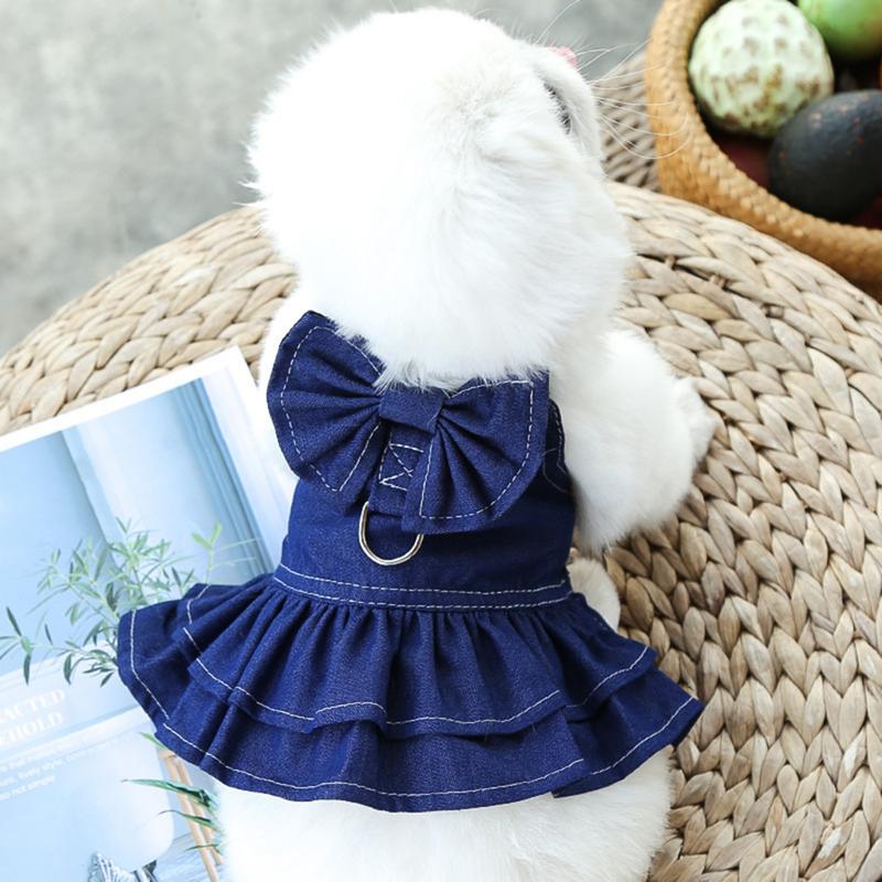 Kejixsa-Váy Denim Phong Cách Thú Cưng, Áo Vest Ngoài Trời, Quần Áo Không Tay Cho Chó Con, Quần Áo Bó Sát 1