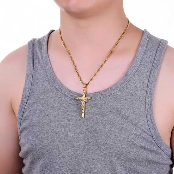 Kalung Salib Yesus Kristen Katolik | Kalung Salib Anti Karat dan Anti Luntur Jewellery  Aksesoris 3