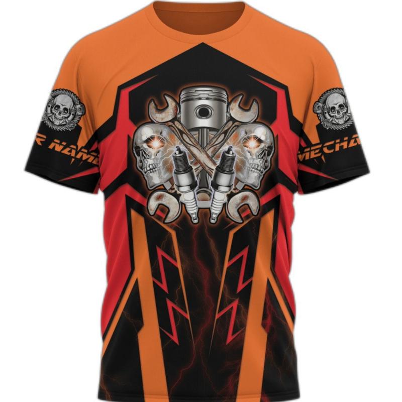 Product Introduction of Men's Fabric, Loose, Mixed with Geometric Tiger Print, Suitable for Outdoor Activities in Summer 3
