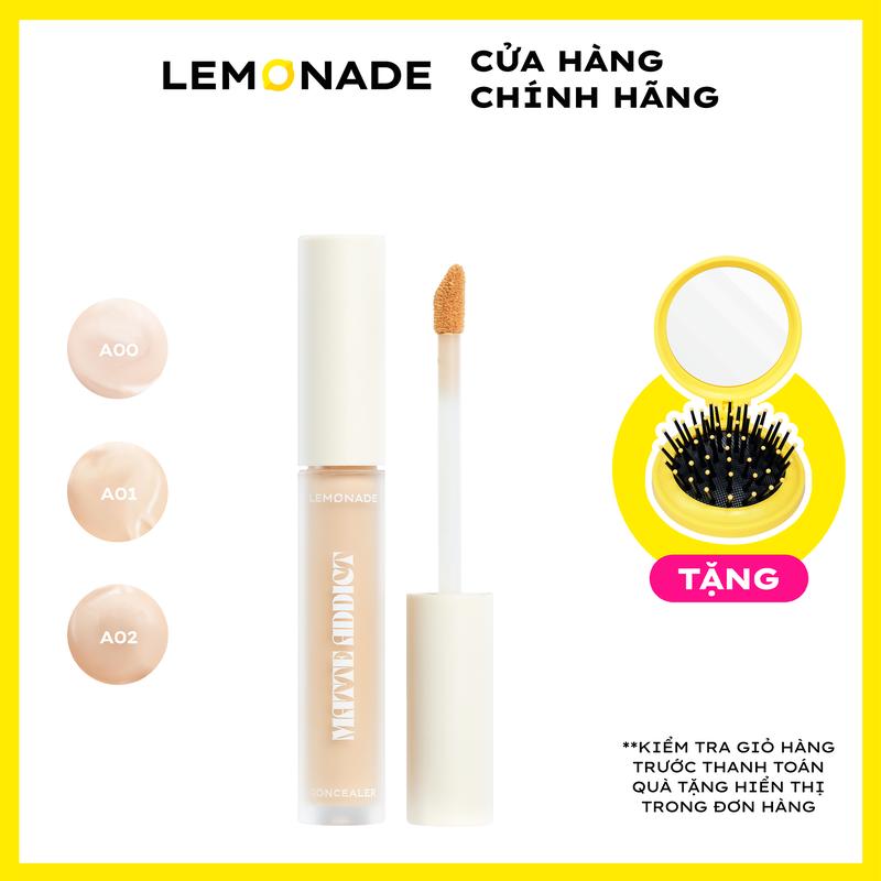 [MUA 1 TẶNG 1] MUA 01 Kem Che Khuyết Điểm Kiềm Dầu Bền Màu Lemonade Matte Addict Concealer TẶNG 01 Lemonade Gương Lược Gấp Gọn 2 Trong 1
