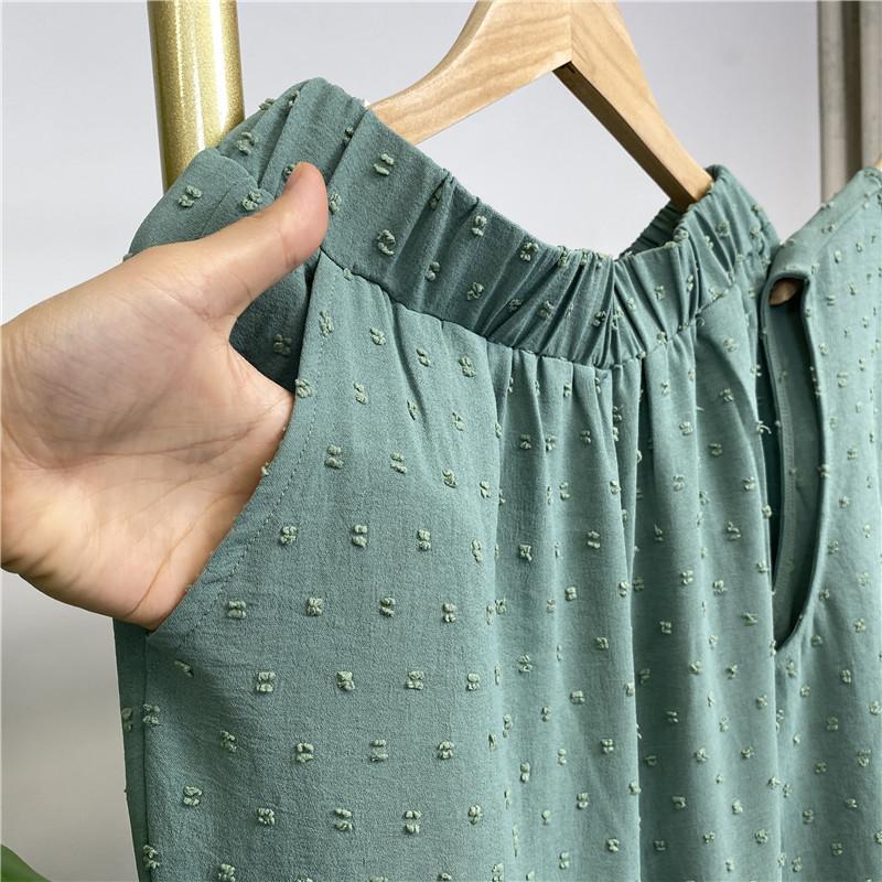 Product Introduction of Robe Three-Piece Set Long Cardigan Sleeveless Top and Pants with Pockets Muslim Islamic Clothing 1958 24