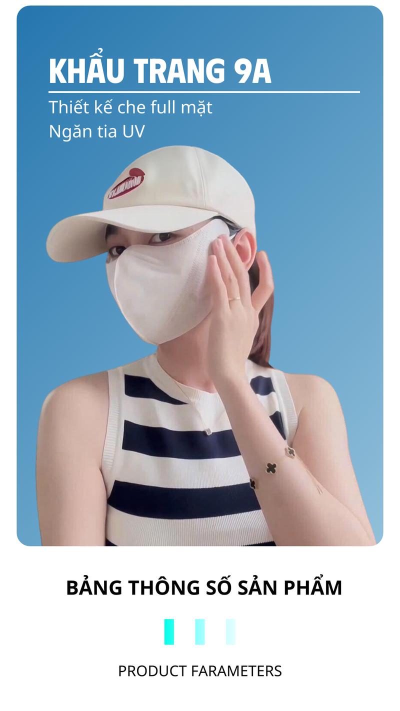 Product Introduction of ( Combo 300 cái )Khẩu trang 9A full mặt 5 lớp kháng khuẩn, kháng tia UV. Chống nắng toàn diện cho nam, nữ. 9a Thái Dương che kín mặt chống nắng kháng bụi bẩn. 0