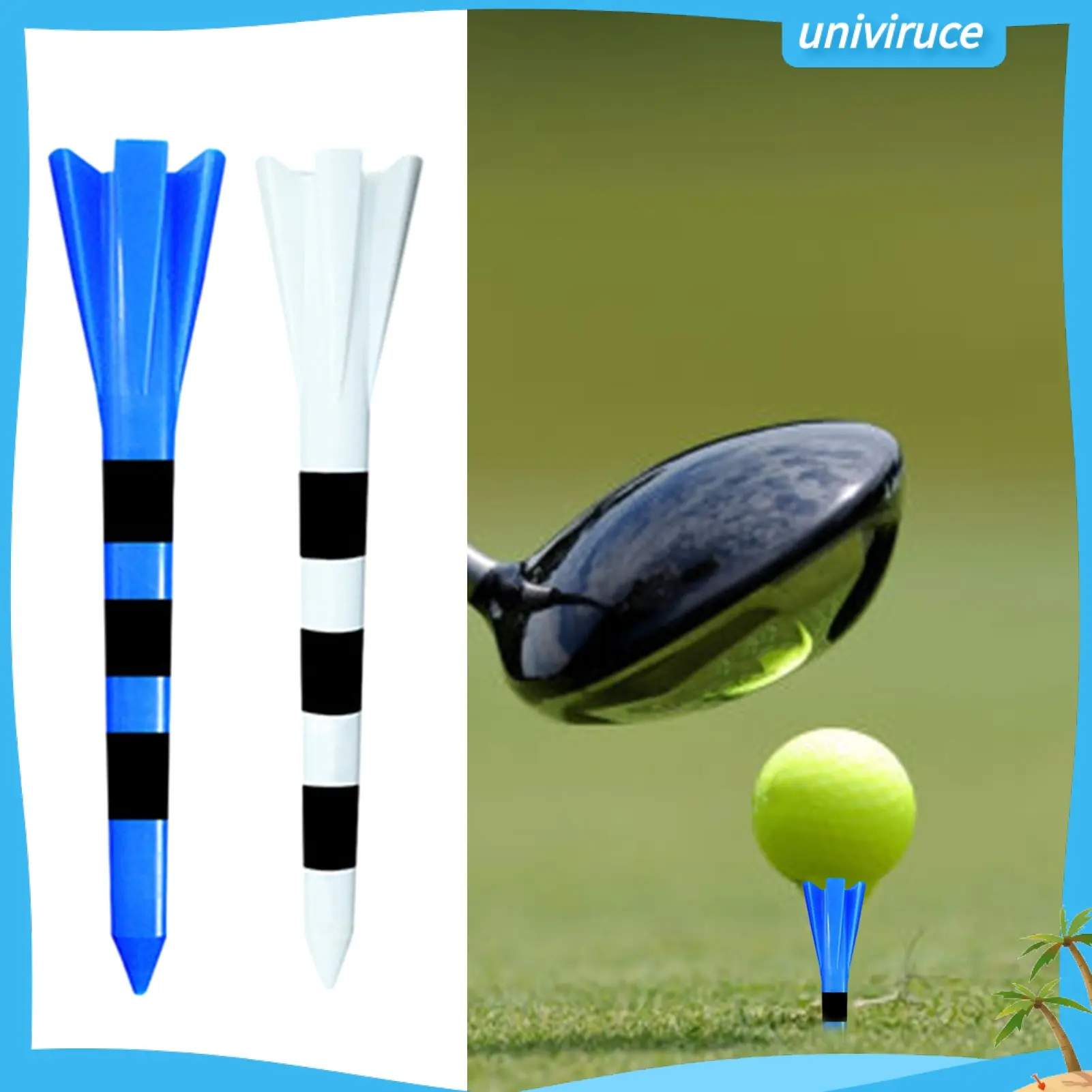 < univiruce > 10 Cái Tees Golf Thiết Kế Năm Đầu Chuyên Nghiệp, Ghim Phục Vụ Giảm Ma Sát 70Mm / 83Mm, Tees Ngắn Bằng Nhựa Nhiều Màu Sắc, Giá Đỡ Bóng Golf Để Luyện Tập, Phụ Kiện Golf