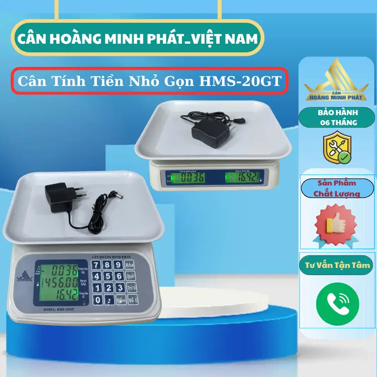 Cân Điện Tử Hoàng Minh Phát HMS-20GT 20kg/2g Tính Tiền Điện Tử Bán Hàng Hoa Quả 0