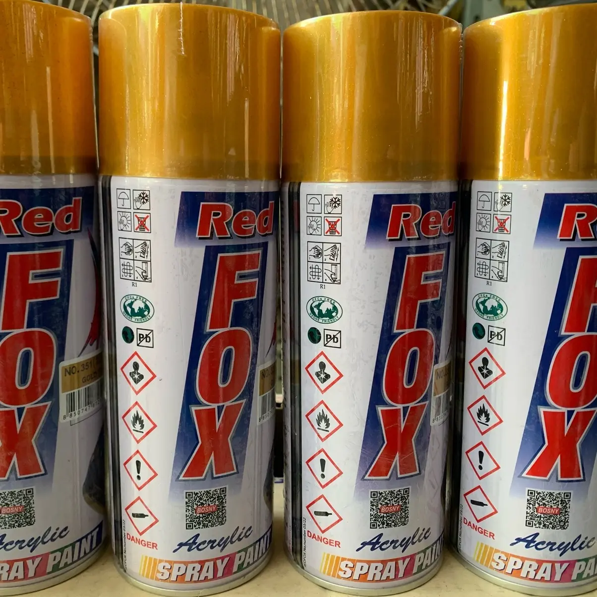 Sơn xịt màu nhũ vàng Redfox(228) chuẩn màu của Thái Lan 400ml
