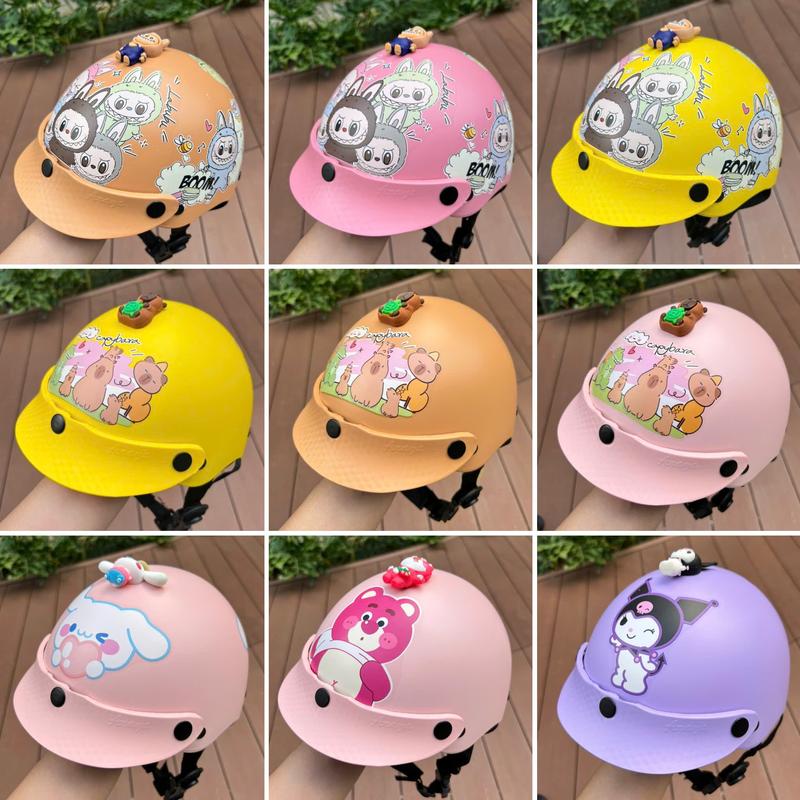 Tặng tai mèo - Mũ bảo hiểm trẻ em 3 đến 9 tuổi Nón bảo hiểm cho bé họa tiết hoạt hình có tem kiểm định đạt chuẩn