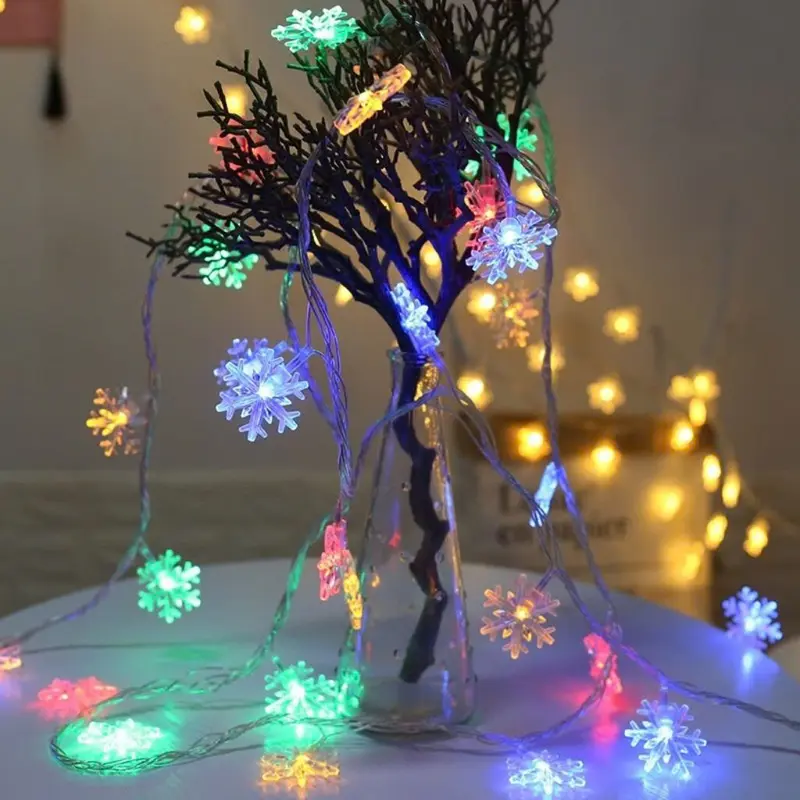 [FREESHIP]COMBO 3 Dây Đèn Nháy Bông Tuyết 7 Màu 4m Bóng Led Nhiều Màu Dây Dây Nháy Led Giáng Sinh Tranh 5