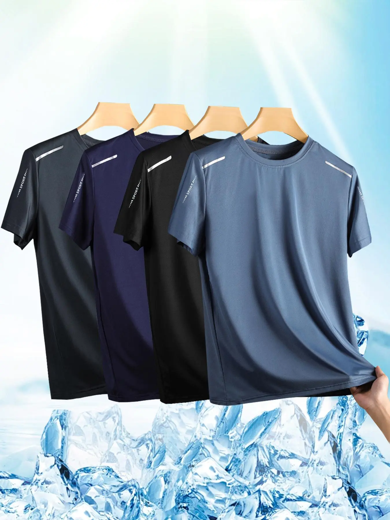 Men's Letter Print Short Sleeve Tee, Regular Fit Casual Round Neck T-shirt for Daily Wear, Gymclothes, Men's Top for All Seasons