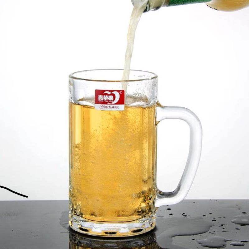 Cốc uống bia thủy tinh có quai cầm hàng dày Deli dung tích 410ml ly thủy