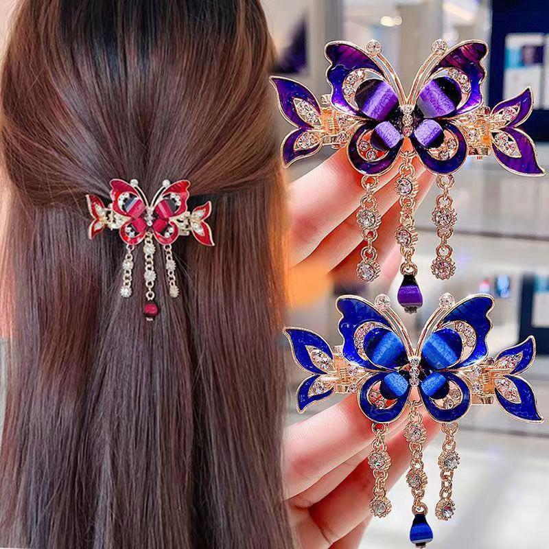 Aksesori Jepit Rambut Rumbai Rama-rama Elegan Fesyen untuk Wanita ...