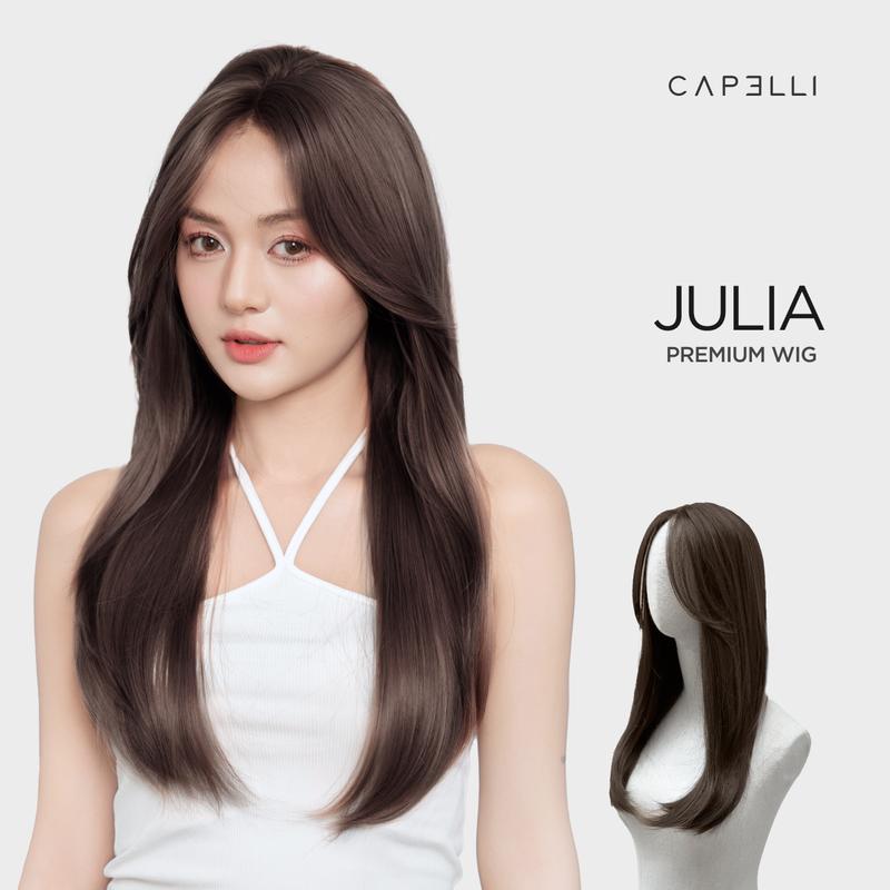 Tóc Giả Nguyên Đầu Siêu Da Lưới Lace CAPELLI Cúp Layer Mái Bay Julia Premium Wig