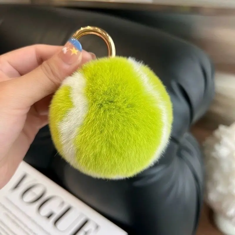 Mặt dây chuyền quần vợt Vòng chìa khóa ô tô Ins Túi giả Rex Thỏ Pompons Búp bê Túi đi học Dễ thương Internet Đồ trang trí cho người nổi tiếng