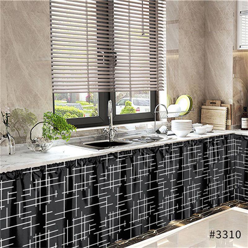 Product Introduction of [Free Shipping]4pcs For 100 New Printed Lababo Kitchen Curtain Size 70*100cm Plastic Kurtina Sink Curtain Kitchen Curtains Waterproof 2025 Design Home Decoration Kitchen Sink Table Short Curtain Makapal Curtain Half Curtain For Kitchen COD 10