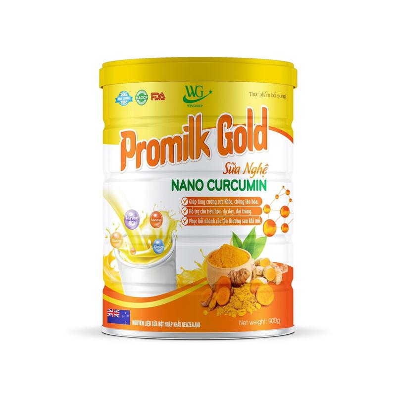 (Combo 3 non) Sữa PROMILK GOLD SỮA NGHỆ NANO CURCUMIN Sản phẩm uống bổ sung hàng ngày giúp cung cấp năng lượng, hỗ trợ tá tràng, bổ sung curcumin  dạ dày- lon 900g