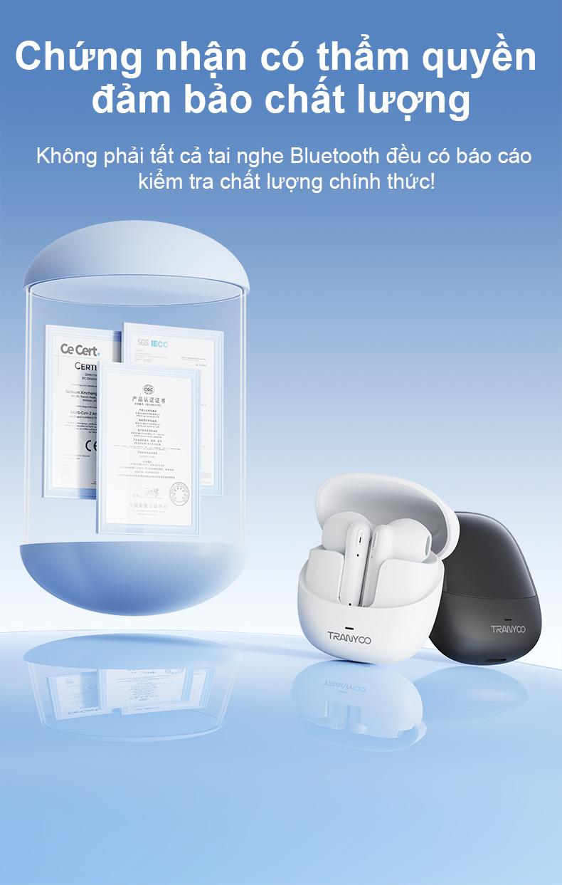 Product Introduction of [MUA 2 GIẢM 30%] Tai Nghe Bluetooth TRANYOO T-M27 Bluetooth 5.3 Khử tiếng ồn thông minh chức năng nghe gọi chơi game thời lượng pin lên đến 6 giờ -  Bảo hành chính hãng Nhét Tai Nghe Nhạc Earphone di động trong tai Chip 27