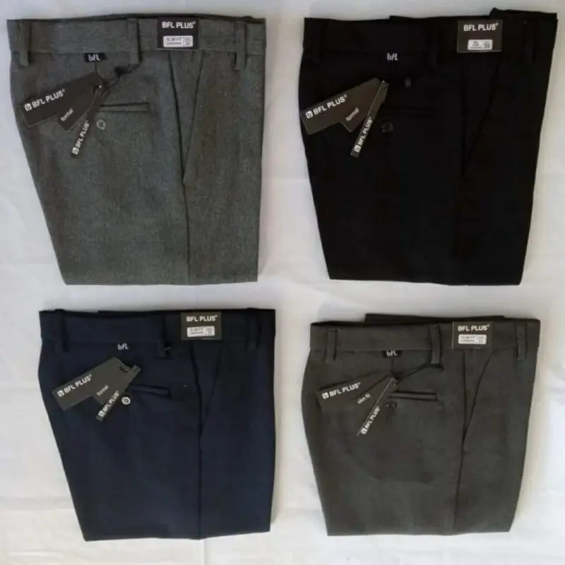 Celana Kantor Pria Slim Fit 27-32 Formal Bahan woll Nyaman Di Pakai abu Muda Navy Panjang Kerja Hitam Abu Santai Low Waist Semi Kain Dewasa 3