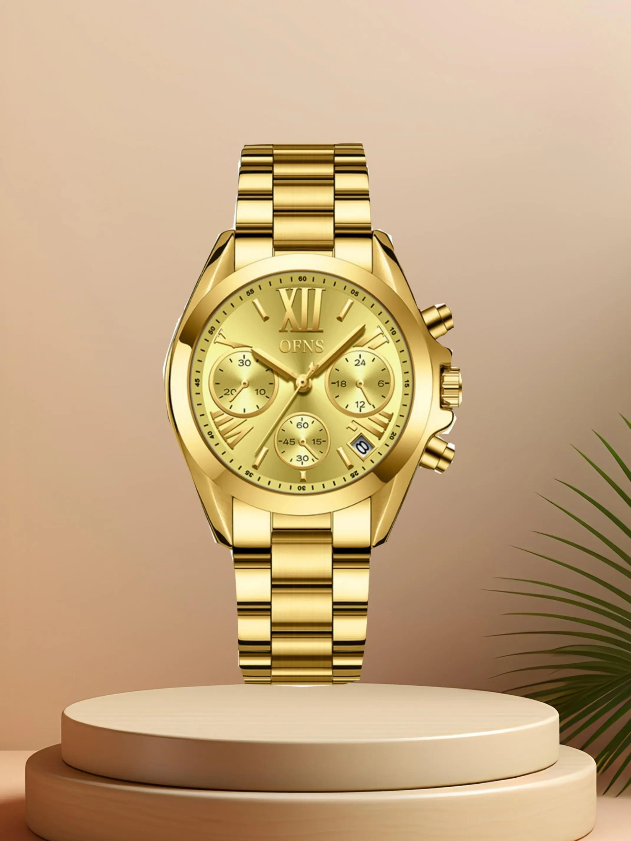 Women's Elegant Round Dial Quartz Watch, Fashionable Waterproof Wristwatch with Date Display Function, Trendy All-match & Exquisite Watch for Birthday Gift with Box