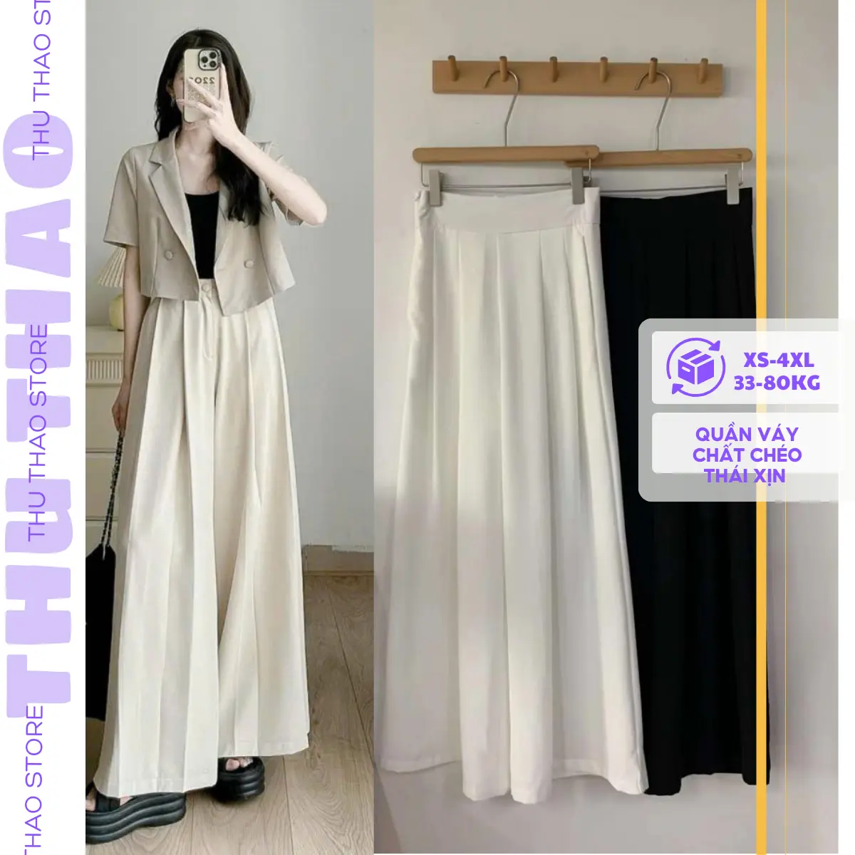 Quần ống váy xếp ly có big size dáng dài sang xịn cân mọi vóc dáng. Nữ Women