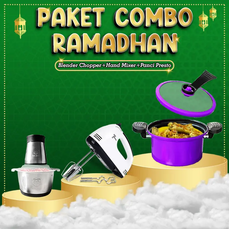 (SS) COD Special Paket Ramadhan Bundling Peralatan Masak 3in1 Panci 3.5Liter+Blender 2 Liter+Hand Mixer