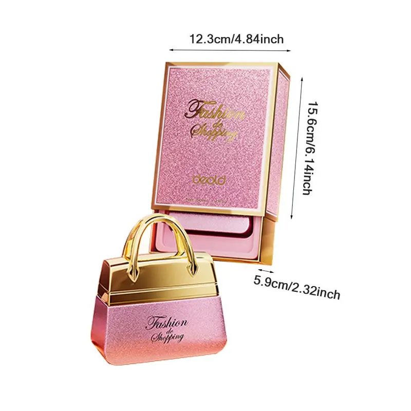 Bag Shape Women's Perfume, 1 Box Long Lasting Wodden Floral Rose Fragrance for Women, Fragrance for Daily Use, Cosmetic Gift for Girls, Bridesmaid Gift Box, Perfume for Women, Pink Perfumes, Beauty Products 1