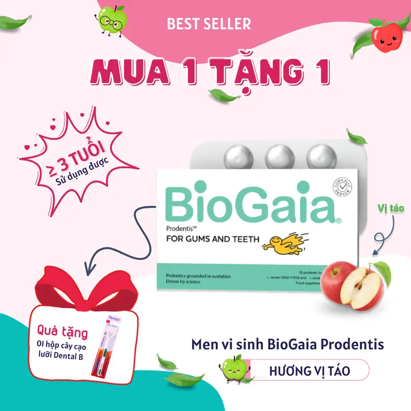 [MUA 1 TẶNG 1] HƠI THỞ SẠCH, HẾT HÔI MIỆNG với Viên ngậm men vi sinh BioGaia ProDentis, NK Thụy Điển, Hộp 30 Viên 7