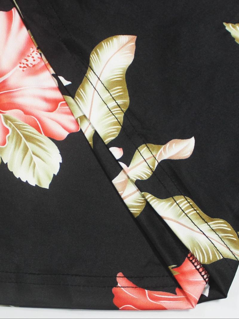 Product Introduction of Women's Floral Print Belted V Neck Dress, Elegant Dress for Party Holiday Wedding Guest, Ladies Clothes for All Seasons 7