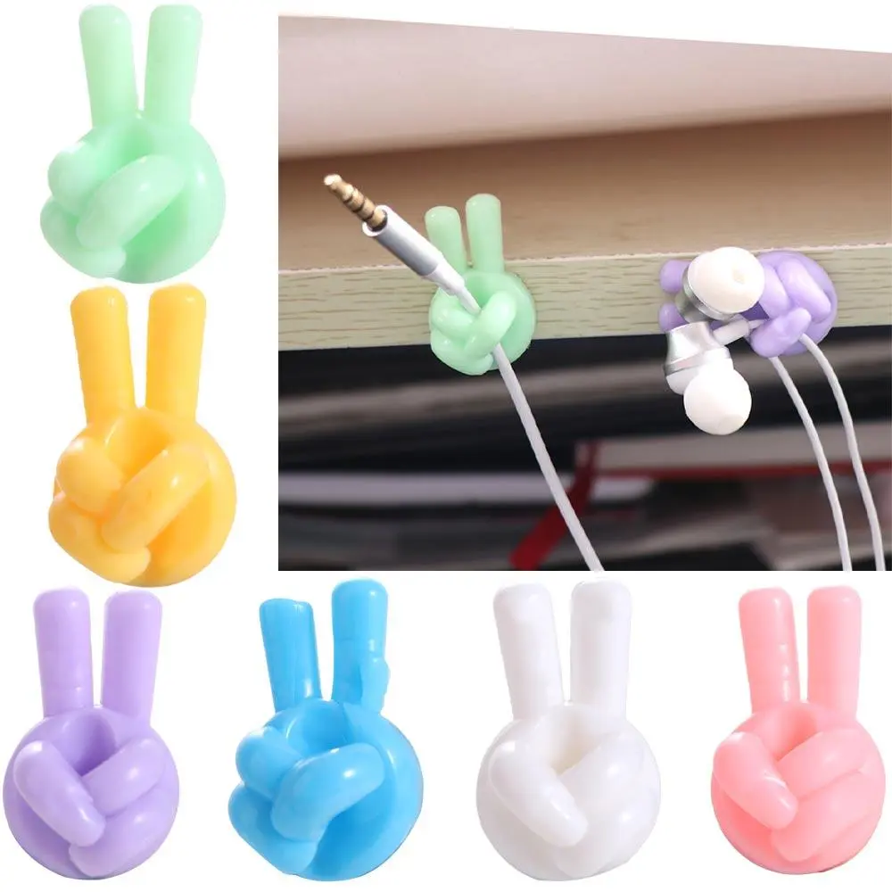 Cable Winder PVC Creative Thumb Cable Organizer Thumb Self-Adhesive Self-Adhesive Thumb Wire Holder Wire Wrap Desktop Tidy Data Cable Clips Earphone Data Cable
