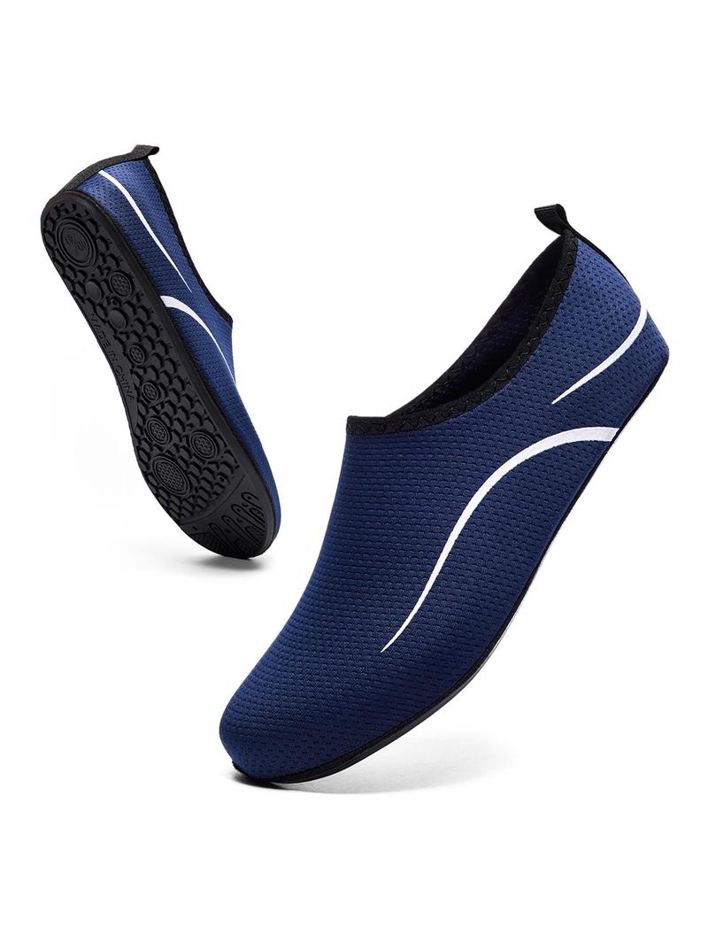 Product Introduction of Men's Striped Pattern Slip on River Trekking Shoes, Breathable Quick Drying Water Shoes, Comfortable Lightweight Sports Shoes for Beach Swimming Surfing 1