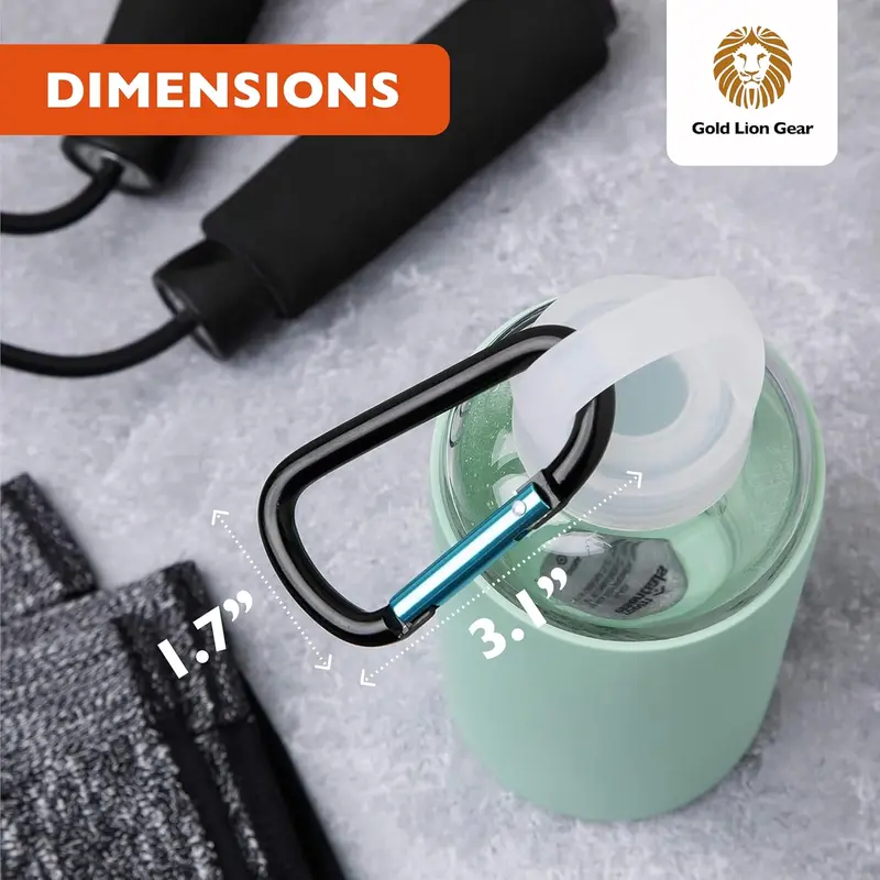3-Inch Aluminum Carabiner Clips: D Shape Buckle Pack, Durable Hook and Key Chain Ring, Spring Snap Key Chain Clip Hook Buckle 2