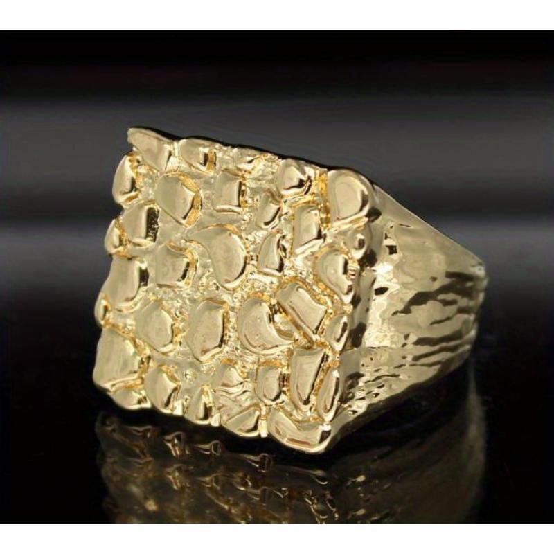 Product Introduction of Golden Ring For Men - Simple Style Square Shaped Ring - Casual Jewelry Gift for Men - For Everyday Wear 10