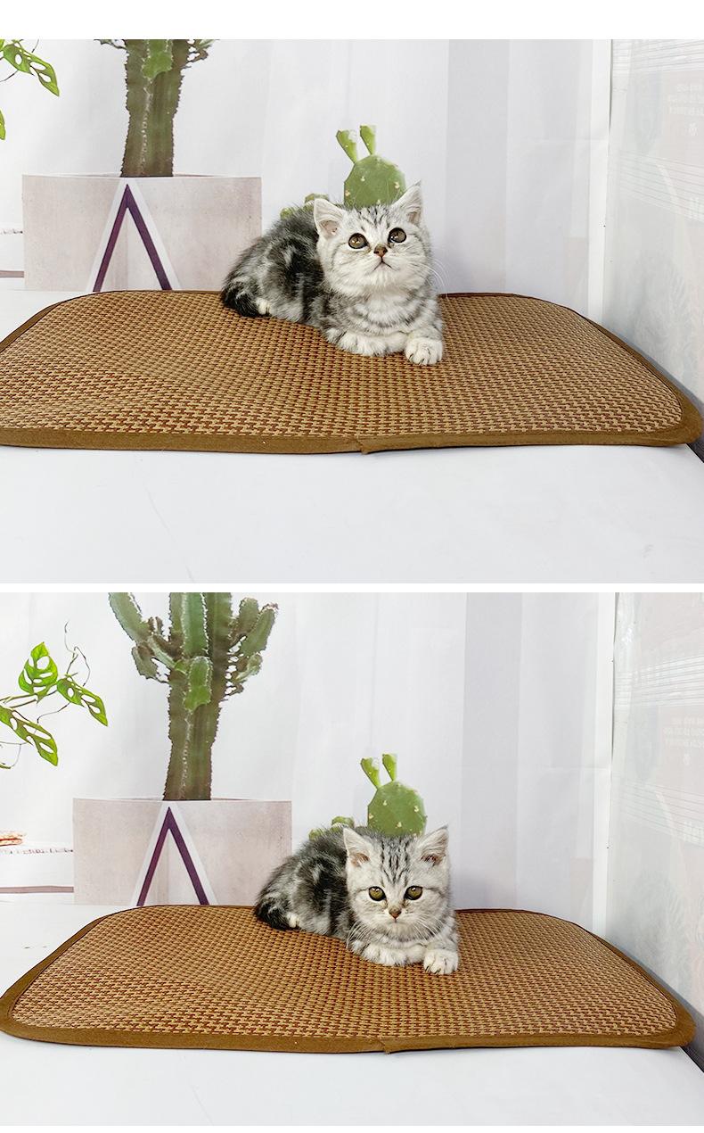 Product Introduction of Pet Mat Summer Rattan Mat Doghouse Cathouse Square Dog Mattress Cat Bamboo Mat Pet Cool Mat 9