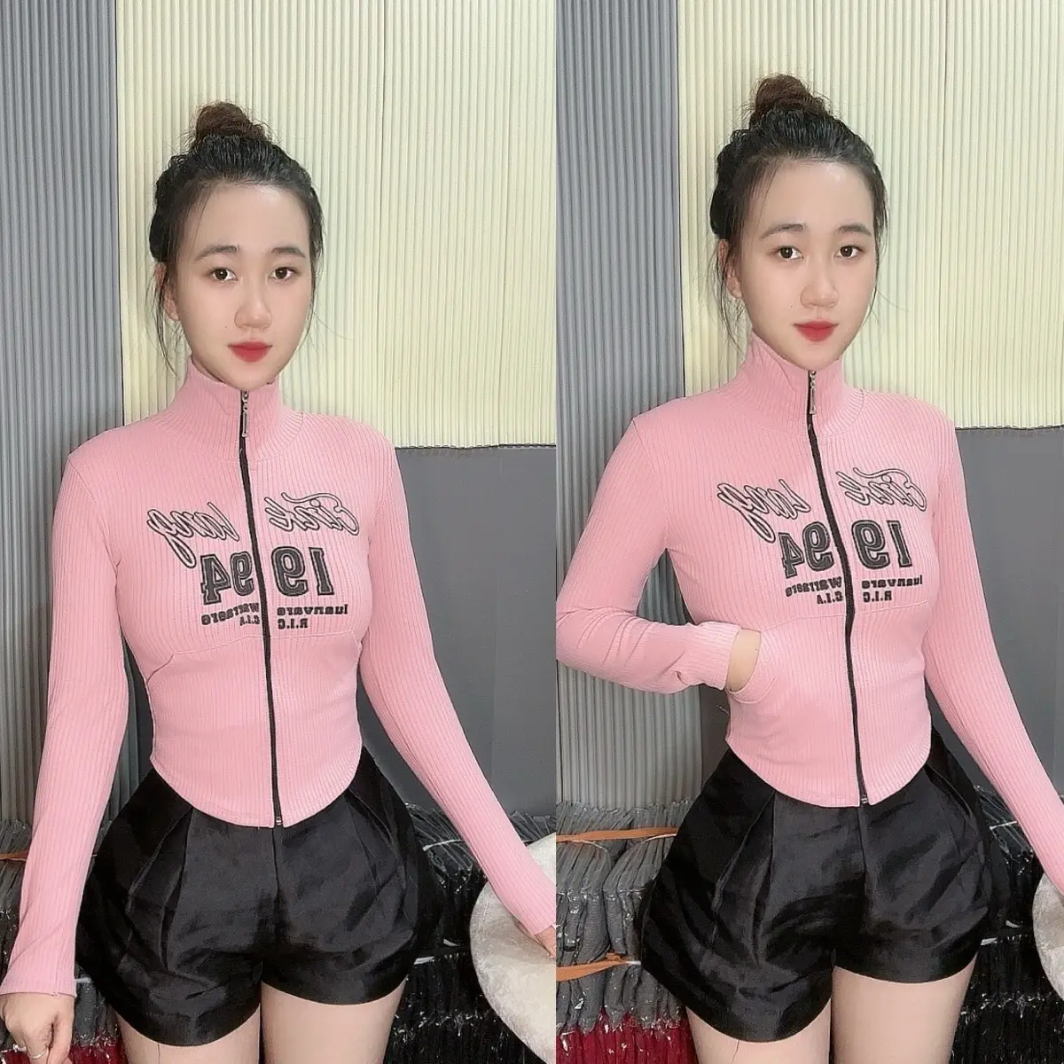 Áo Khoác Cổ Lọ Cao 8cm Thun Gân MÃ LT-94 Nữ Có Túi Trước và Túi Trong - Women, Top