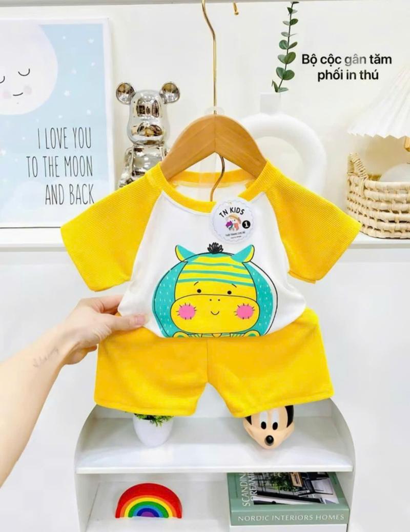 Product Introduction of Combo 6 Bộ (Mua 5 bộ tặng thêm 1 bộ bất kì) Cộc Tay tăm lạnh phối in thú. Cho Bé Trai/Bé Gái 3-16kg, Thoải Mái 7