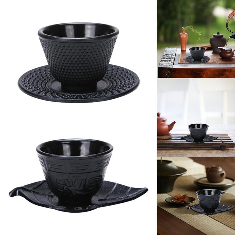 Cast Iron Teacup with Coaster,Tea Cup with Saucer,Creative Teaware,Asian Tea Cup,Cast Iron Teaware,Iron Tea Cup Tea Cup 2