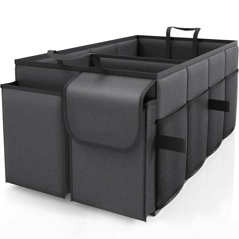 Car Trunk Storage Box, 1 Count Foldable Car Trunk Organizer with 5 Pockets, Car Interior Storage Solution for SUV, Sedan & Truck