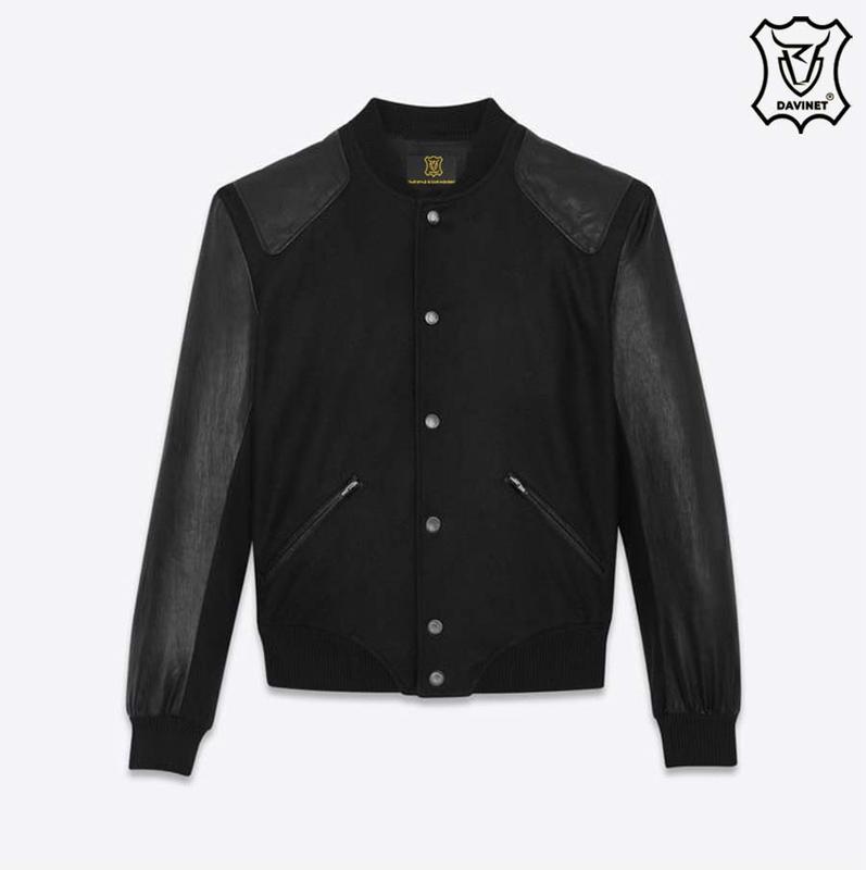 Áo Khoác Varsity Da Xịn LEATHERMEN Am22-04 Da Xịn Kết hợp Nỉ Gió Dày Nhập Khẩu Siêu Bền Mềm Nhẹ Bảo Hành 2 Năm
