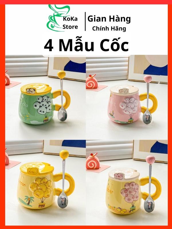 Cốc sứ quai chùm bóng, ly uống nước cafe kute dễ thương hài hước, đồ quà tặng sinh nhật người kèm nắp thìa cực chill 3