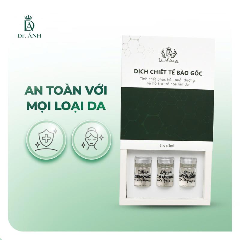 Dịch Chiết Tế Bào Gốc (Hộp x 3 lọ x 5ml/lọ) Dr.Ánh Hỗ Trợ Cấp Ẩm, Phục Hồi & Sáng Da
